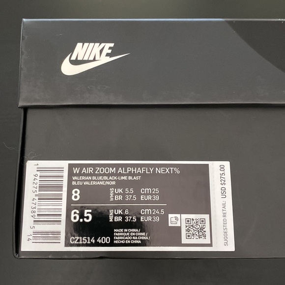 Nike Women’s Air Zoom Alphafly Next% Running Shoe - 8 - Picture 15 of 15